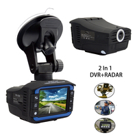 Caméra embarquée 2-en-1 Hotelling russe avec enregistreur vidéo 1080p, détecteur radar et mesure de vitesse fixe 2.0 pouces