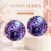 Pièce de monnaie chinoise Panda en cuivre fin 999 de 5 oz, haute définition, avec impression en relief, finition UV effet proof, électroplaquée, imprimée en typographie, artisanat métallique oriental