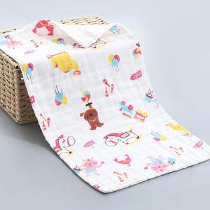 Tissu 100% coton, mouchoir à salive, tissu rayé teint en fil, crêpe, six couches de gaze, serviette pour enfants - Product Image 5