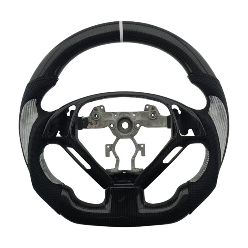 Carbon Fibre+Perforated Leather+Grip+White Stripe