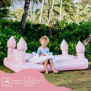 Lit gonflable rose Château pour enfants, matelas gonflable pour chambre d'enfant, lit de couchage pour la garderie et les nuits à la draisienne - Product Image 6