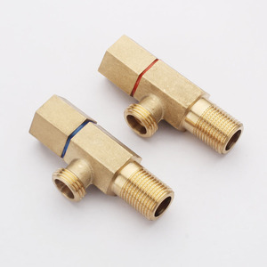 Válvula angular de cobre Crane Crown Sanitary Ware de 20 mm con rosca macho y acabado cromado para calentador de agua con doble salida - Product Image 2