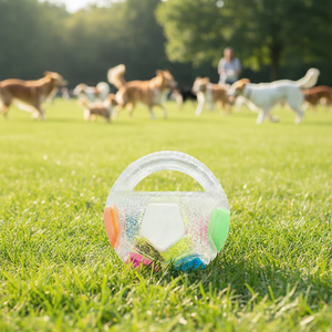 Dayanıklı Lateks Köpek Futbol Topu Oyuncağı, Saplı Ses Çıkaran İnteraktif Evcil Hayvan Oyuncağı, Köpekler için Çiğneme, Getirme ve Açık Hava Eğitimi için - Product Image 1