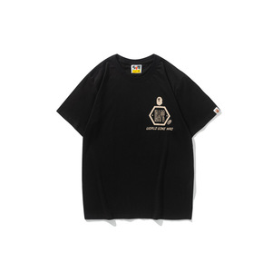 T-shirt en coton tricoté 100 % pour homme, imprimé par transfert thermique, écologique, respirant, coupe ample, décontracté, grandes tailles, avec logos, logo frontal - Product Image 4