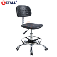 Chaise de couture en cuir PU, chaises ESD pour laboratoire et bureau avec roulettes