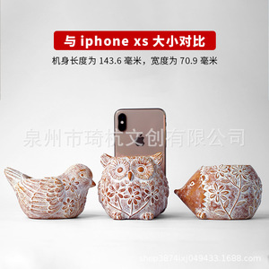 Macetas de Resina Sintética con Diseño de Animales (Búho, Paloma, Erizo) para Decoración de Escritorio, Regalo para Interiores QH-21604 - Product Image 3