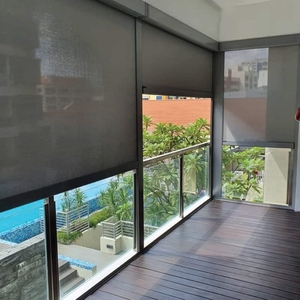 2025 nouveaux stores automatiques pare-soleil <span class=keywords><strong>rideaux</strong></span> de moteur stores à rouleau coupe-vent pour balcon fenêtre motorisée tissu extérieur - Product Image 2