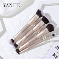 Ensemble de pinceaux de maquillage de luxe à double embout avec poils doux portables pour fard à paupières, blush et poudre à sourcils - Beauté professionnelle