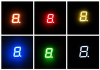 Afficheur LED à 7 segments à 1 chiffre de 0,39 pouce Rouge Bleu Vert Blanc Jaune Orange