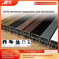 Main courantes d'escalier en aluminium-magnésium de luxe abordable, sélectionnées avec soin, avec supports de fixation à fente de 40 mm, épaisseur 1,8 mm, finition sablée noire