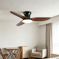 Ventilateur de plafond LED d'usine à 3 pales, montage encastré, moteur DC silencieux, éclairage LED pour chambre et salon