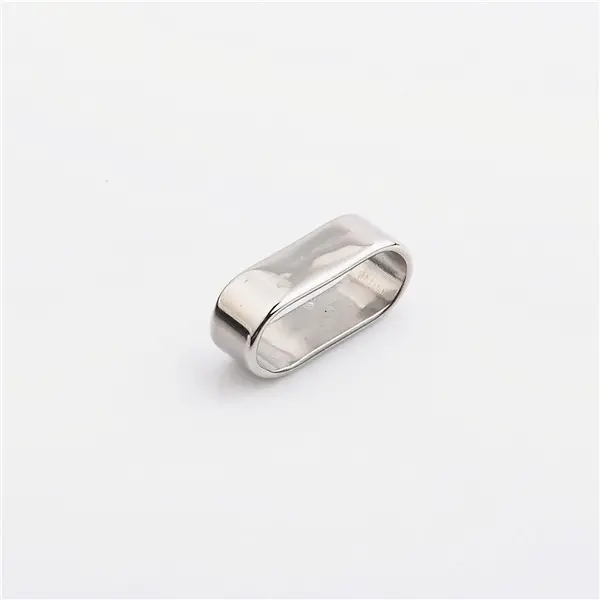 Stainless Steel Spacer Ring Engraveable Leather Cord Bracelet Oval Tube Large Hole Spacer Jewelry