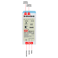 Fuente de Alimentación Conmutada AC-DC CNMW MDR-60-12 de 60W 12V 5A, Salida Única, para Riel DIN, con Capacidad de 5A