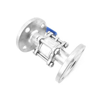 Wensen Vanne à bille sanitaire trois pièces à bride, deux voies, commande manuelle, inox 304/316L, qualité alimentaire, personna