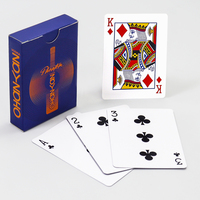 Cartes à jouer en plastique imperméables de taille poker, personnalisées avec logo, pour usage familial, avec emballage personnalisé, fabriquées en usine.