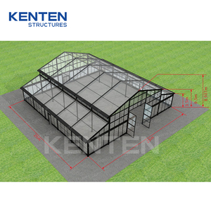 Kenten 25x25 lớn màu đen nhôm và kính marquee đám cưới Lều 10x30 10x40 wed kim loại lều cho các sự kiện đám cưới 300 400 người - Product Image 2