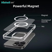 PC TPU clair Transparent antichoc caméra protecteur Mobile housse de téléphone portable avec fonction magnétique pour iPhone 16