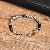 Bracelet byzantin en acier inoxydable de haute qualité pour hommes Gunmetal Black Durable Biker Trendy Fashion Silver Luxury Jewelry