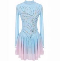 Robe de danse pour patinage artistique pour femmes et filles, tenue de performance pour patinage sur glace, costumes de ballet avec strass pour compétition