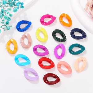 Pinza para el pelo de acrílico colorido con cadena abierta y hebilla, 6.5cm, de resina plástica, accesorios de joyería DIY, estilo casual - Product Image 1