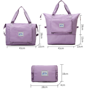 Özel Katlanabilir ve Geri Çekilebilir Naylon Fermuarlı Kapatmalı Çevre Dostu Su Geçirmez Seyahat Çantası Islak Kuru Ayrı Saklama Alanlı Spor Çantası - Product Image 2