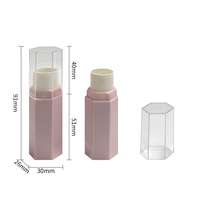 Tube hexagonal vide de 6g avec capuchon transparent pour blush, déodorant solide, stick de protection solaire – Matériau d'emballage cosmétique