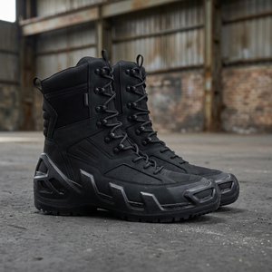 Botas Tácticas Impermeables para Hombre, de Corte Alto, con Parte Superior de Malla Transpirable, Suela de Goma, para Todas las Estaciones, Color Negro - Product Image 5