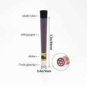 Logo Sticker Custom New Spiral 7-Hole Glass Filter Tip <b>Wraps</b> Cigarette <b>Rolling</b> Paper 84mm Pre-Made <b>Rolled</b> Cones Smoking Tubes - Product Image 6