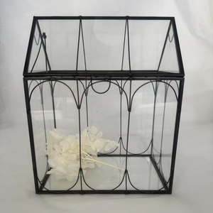 Terrario de Vidrio para Orquídeas, Suculentas y Cactus, en Forma de Casa, Grande y Alto, con Tapa - Product Image 1