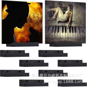 Wooden Record Rack <b>Wall</b> Mounted <b>Vinyl</b> Album CD Display Storage Shelf For Living Room Home Decor - Product Image 2
