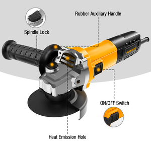 מטחנת זווית מקצועית 850W 115mm לעבודה קשה באתר עבודה, דרגה תעשייתית, 220/110V, מנוע ללא פחמים, מתג הפעלה, 8500rpm - Product Image 3