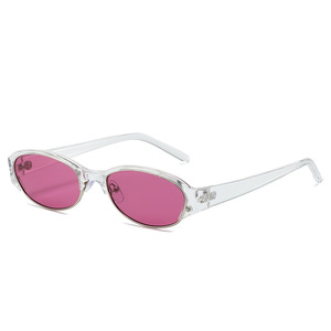 Lunettes de soleil ovales demi-cerclées en métal pour hommes et femmes, avec logo personnalisé, tendance 2026, protection UV400, monture petite, style œil de chat - Product Image 3