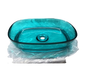 Coloré clair résine pierre bassin salle de bain évier art comptoir transparent résine bassins ovale éviers - Product Image 5