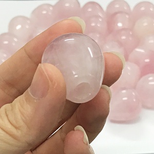 Globos de cuarzo rosa Bolas de cristal natural para hacer joyas Cuentas de cristal grandes para rodillos de masaje facial - Product Image 2