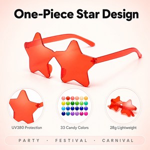 PC <b>Frame</b> Rimless <b>Sunglasses</b> Polygon Shape Colorful Lens Anti UV Sun Shade Unisex Fashion Eyewear Star Glasses - Product Image 3