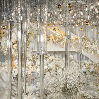 9 Tête Grand Candélabre Acrylique Bâton Pilier Bougeoir Pour Événement Fête De Mariage Centres De Table Décorations