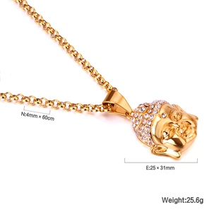 Collares de moda con cadena larga dorada, estilo hip hop, con colgante de ancla y timón - Product Image 3