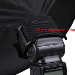 Kampho Conic món ăn đóng mở Flash Diffuser <span class=keywords><strong>Softbox</strong></span> cho Nikon, <span class=keywords><strong>Canon</strong></span>, Pentax, đèn flash speedlights với có thể điều chỉnh Velcro dây đeo - Product Image 3