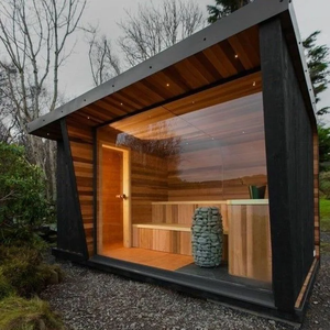 Современная дизайнерская электрическая паровая кабина-сауна из массива дерева для 2 человек с функцией влажного пара, дальним инфракрасным излучением и компьютерным управлением для виллы - Product Image 1