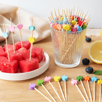 Groothandel Creatieve Wegwerp Fruitprikkers Hart Pruimenbloesem Stervormige Fruitvorkjes 100 Stuks Per Verpakking voor Feest Dessert