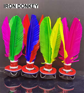 IRONDONEKY Ballon de plage de santé 21 cm pour l'extérieur, OEM, base en caoutchouc pour l'extérieur, plumes de poulet, <span class=keywords><strong>badminton</strong></span> - Product Image 5