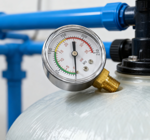 Manomètre durable pour filtre à sable <span class=keywords><strong>de</strong></span> <span class=keywords><strong>piscine</strong></span> avec composants internes en laiton et cadran facile à lire pour les systèmes <span class=keywords><strong>de</strong></span> pompe - Product Image 1