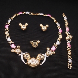 Yulaili Xoxo femmes plaqué or ensemble de bijoux mariage chaud baiser africain et câlin je t'aime ensembles de bijoux en cristal X0175 - Product Image 3