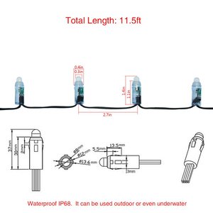 Venta al por Mayor en China, Cadena de Luces LED NOVISON de 12 mm, Tricolor, IP68, DC12V, 50/100 Unidades, Venta Directa de Fábrica - Product Image 3