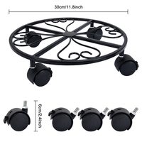 VERTAK noir intérieur métal porte-pot protecteur de sol maison patio pot mover plante trolley