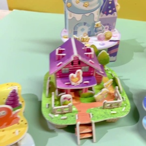 Puzzle 3D en carton à assembler soi-même, maison créative stéréoscopique, jouet en papier fait main pour étudiants de 5 à 7 ans, thème dessin animé - Product Image 2