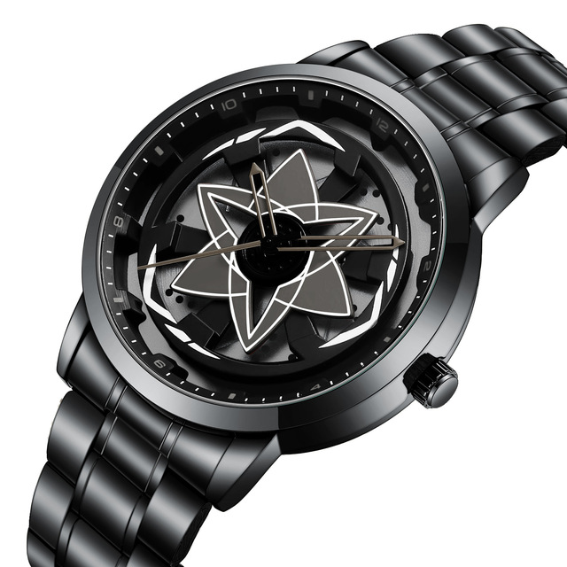 Men's Luxury Sports New Fashion Car Wheel Watches Stainless Steel Sports Car Quartz Rim Hub Wheel Clock Relogio Masculino 2024