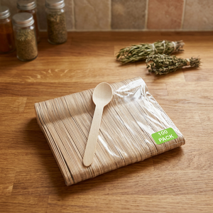Cuillère en bois jaune biodégradable de 160 mm, prix d'usine, vente en gros, pour restaurant et service de couverts de fête - Product Image 3
