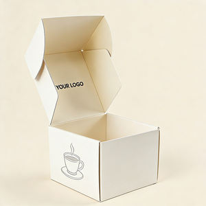 Boîte cadeau pliable écologique avec logo personnalisé, doublure en éponge, pelliculage mat, emballage en carton blanc pour coffrets de café - Product Image 2