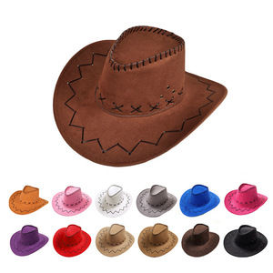 Chapeau de chevalier de cow-boy occidental Hommes Femmes Chapeau de soleil Big Edge Outdoor Performance Pink Cowboy Hats Big Brim - Product Image 1